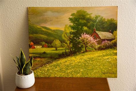 Vintage Robert Wood Lithograph Early Spring Etsy