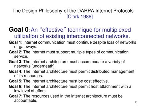 Ppt The Design Philosophy Of The Darpa Internet Protocols Clark 1988