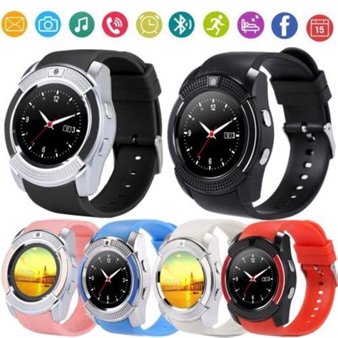 V8 Smart Wrist Watch Bluetooth Sim Gsm Fitness Phone Mate For Ios