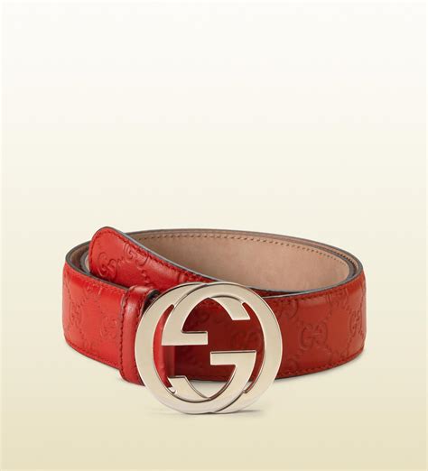 Red Gucci Guccissima Leather Belt Paul Smith