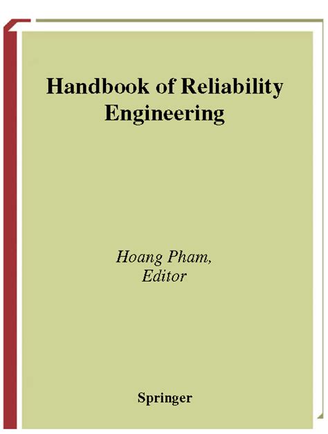 Handbook of Reliability Engineering | Reliability engineering, Engineering, Mechanical engineering