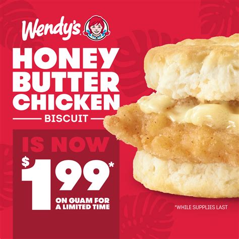 Wendys Honey Butter Chicken Biscuit Gpo Guam