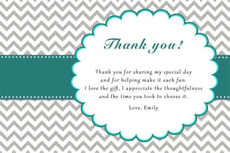 30 Chevron Thank You Card Notes Teal And Grey Adult Kids Birthday Party