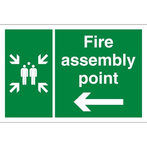 Fire Assembly Point Arrow Left Signs From Key Signs Uk