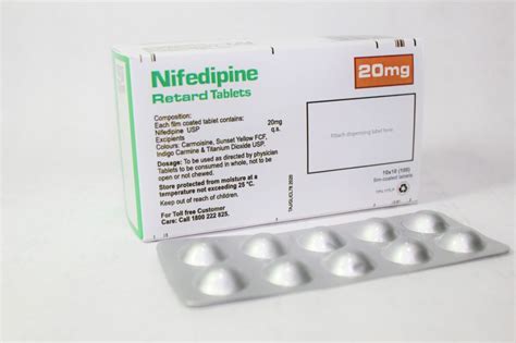 Nifedipine Retard Tablets 20mg Manufacturers India Supplier