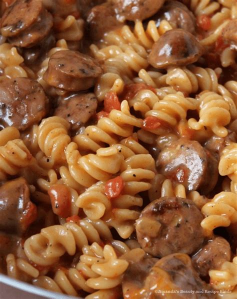 Bring up to a boil, reduce heat down to a simmer, cover and cook for 15 minutes or until the pasta is tender. One Pan Cheesy Sausage Pasta Skillet - myfindsonline.com