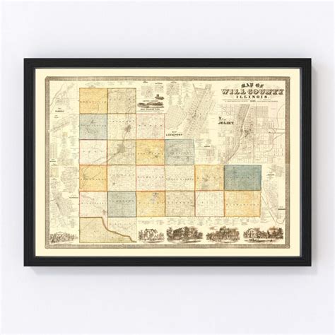 Antique Illinois Map ~extremely Detailed ~1864~ Civil War Era Zm