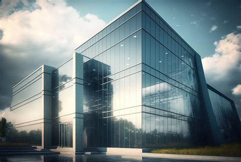 Premium Ai Image Contemporary Commercial Buildings With Glass Walls