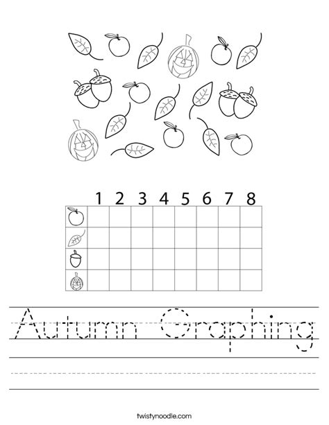 Autumn Graphing Worksheet Twisty Noodle