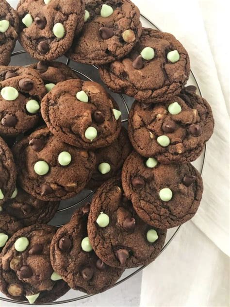 Double Chocolate Mint Chip Cookies My Casual Pantry