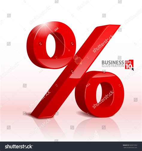 Vector Illustration Image Big Red Percent Stock Vector Royalty Free