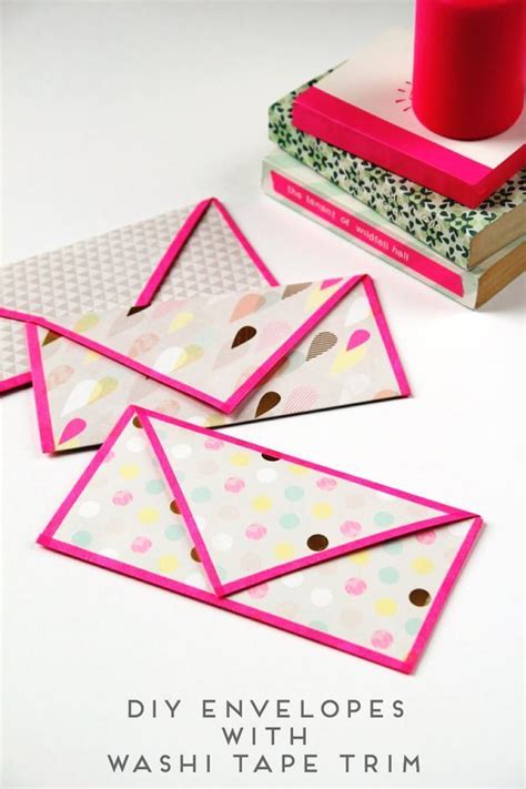 Diy Envelopes With Washi Tape Trim By The Crafters Box