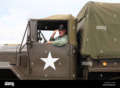 Veteran Saluting From Deuce And A Half Truck Kokomo Indiana Vietnam