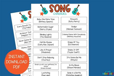 Song Charades Game 300 Charades Ideas Printable Games Party Games Games
