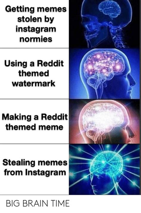 getting memes stolen by instagram normies using a reddit themed watermark making a reddit themed