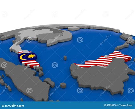 Malaysia On 3d Globe Stock Illustration Illustration Of Malaysia