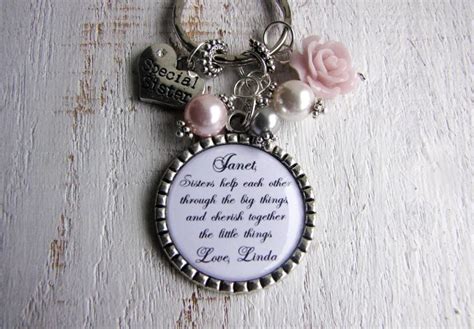 Unique personalized gifts for sister. SISTER GIFT Keychain Sister Necklace Personalized SISTER ...