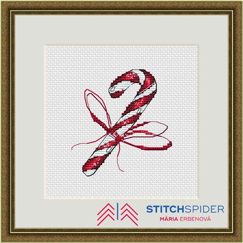 christmas candy cane counted cross stitch pattern to etsy
