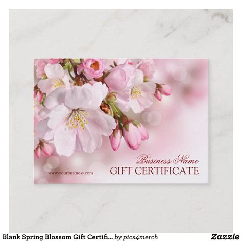Blank Spring Blossom T Certificate Template In 2020