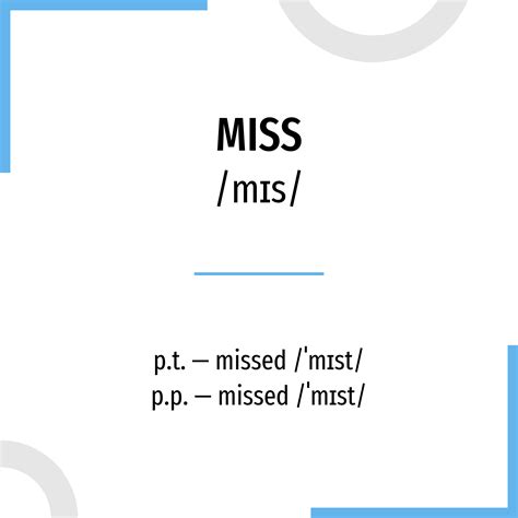 Conjugación Miss 🔸 Verbo Inglés En Todos Los Tiempos Y Formas