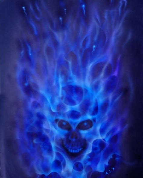 46 Blue Flame Skull Wallpaper Wallpapersafari