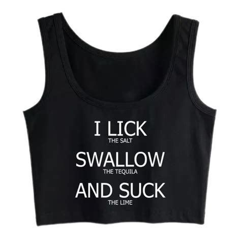 i lick swallow and suck design sexy slim fit crop top hotwife funny flirtatious style crop top