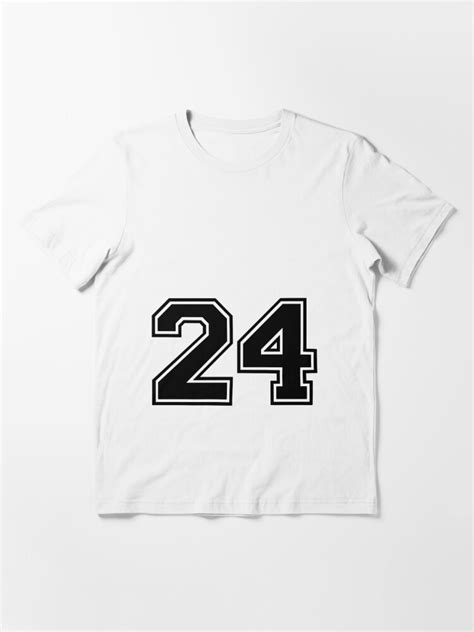Varsity Team Sports Uniform Number 24 Black T Shirt By Riplmedia