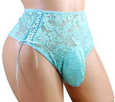 Sissy Pouch Panties Open Crotch Silky Lace Mens Bikini Briefs Various