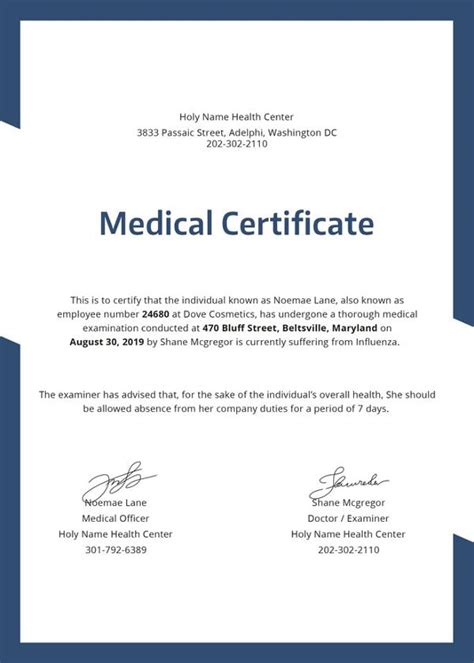 Free Medical Certificate Templates Word Printable Templates