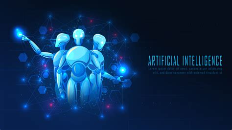 Futuristic Ai Robot Concept With Virtual Knowledge 1228111 Vector Art