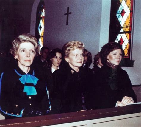 first ladies nancy reagan betty ford and rosalynn carter in attendance for the funeral of
