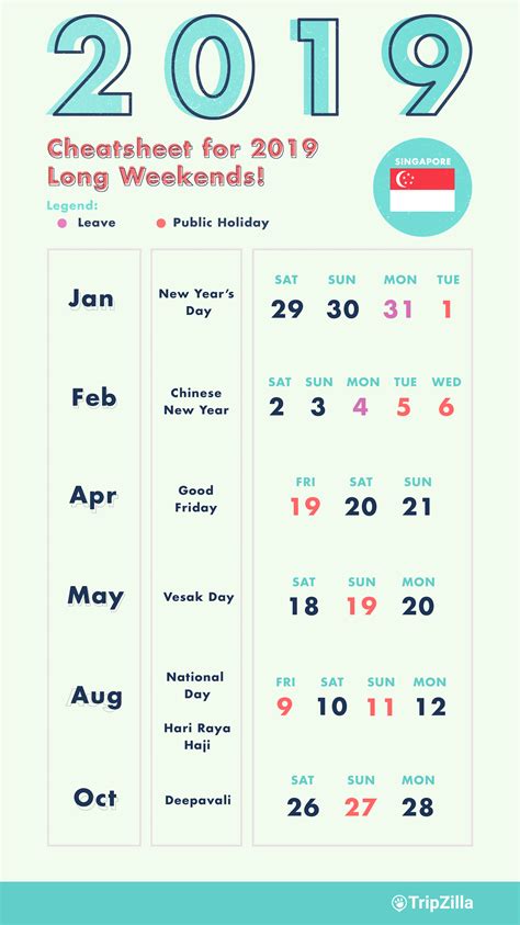 These dates may be modified as official changes are announced, so please check back regularly for updates. 6 Long Weekends in Singapore in 2019 (Bonus Calendar ...