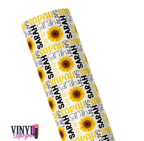 sunflower faux leather personalized floral name bow sheet etsy