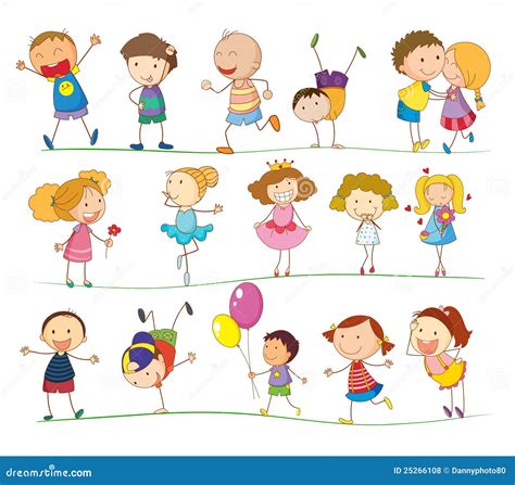 Simple Kids Stock Illustration Illustration Of Active 25266108