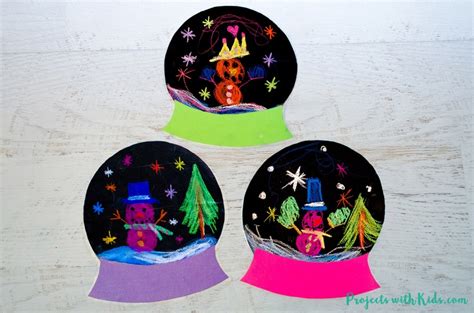 Winter Snow Globe Craft With Chalk Pastels Projects With Kids