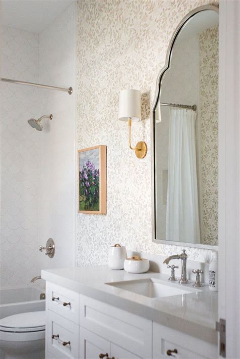 This scaled down free standing tub gives this tiny bathroom a classical. Calabasas Remodel: Kids' Room Reveal | Wallpaper accent ...