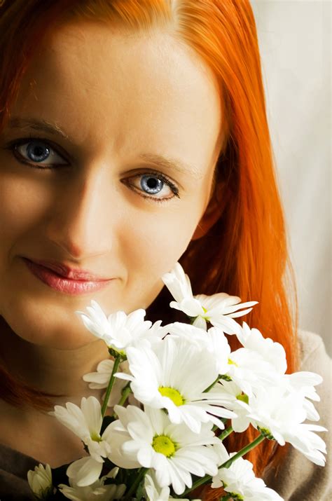 Woman With Flower Free Stock Photo Public Domain Pictures