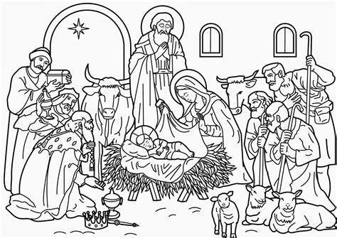Nacimiento de Jesus para colorear ~ Dibujos Cristianos Para Colorear