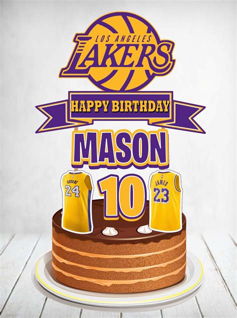 Lakers Cake Topper Lakers Birthday Lakers Party Lakers Etsy