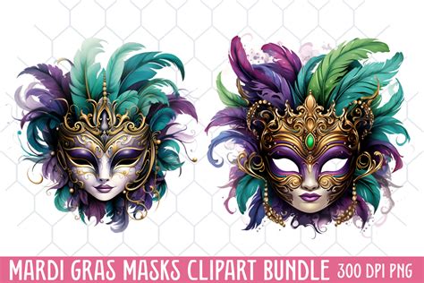 Mardi Gras Masks Clipart Graphic by CraftArt · Creative Fabrica