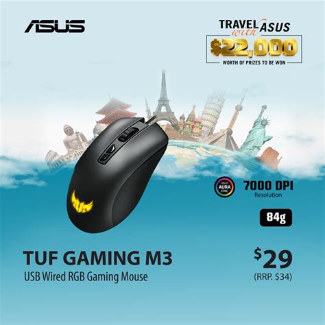 Asus Tuf Gaming M3 Ergonomic Wired Rgb Gaming Mouse With 7000 Dpi
