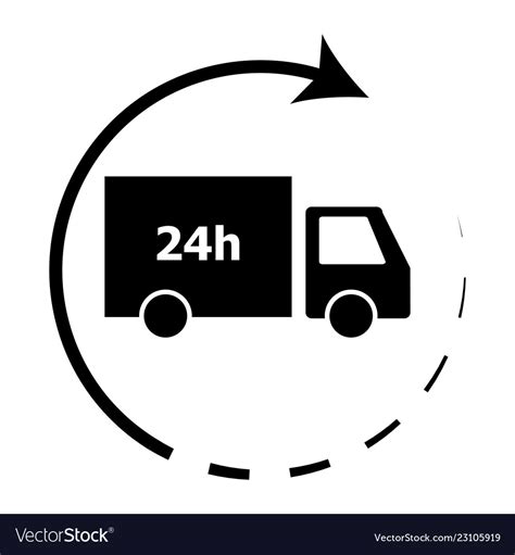 24 Hour Delivery Icon Royalty Free Vector Image