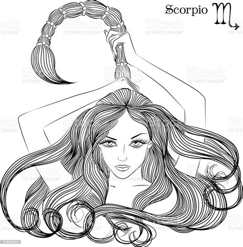 Astrological Sign Of Scorpio As A Beautiful Girl Stock