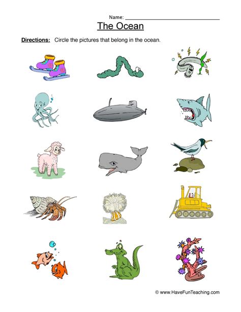 Free Printable Ocean Worksheets For Kids
