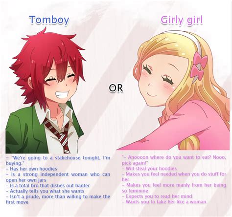 Tomboy Vs Girly Girl Choice Games Friend Anime Tomboy Art Tomboy