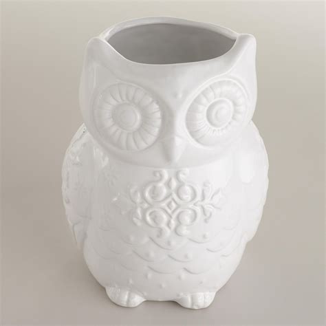 Snowy Owl Utensil Crock Owl Kitchen Utensil Crock Owl Vase