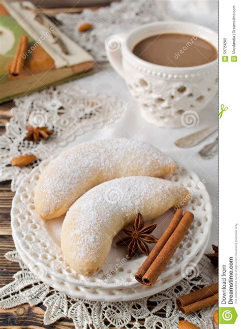 Christmas Homemade Sugar Cookies Crescent Stock Photo