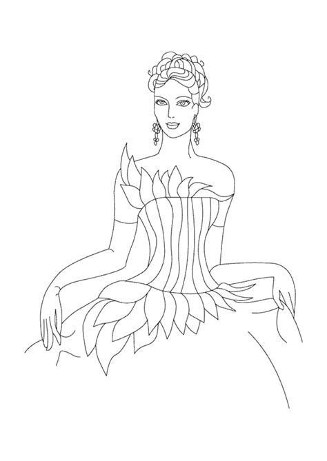 Coloriage robe princesse