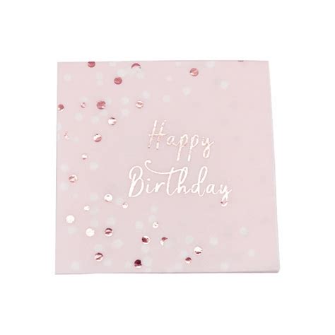 Happy Birthday Pink Paper Dinner Napkins Ct PartyMaker Cn