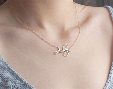 Custom Name Necklace Personalized Name Necklace Minimal Name